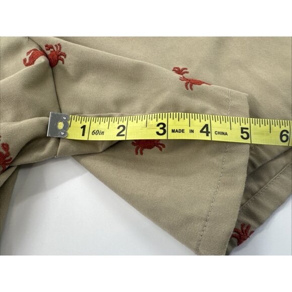 Vintage 1980s Lord Jeff Shorts Mens 36 Tan Embroidered Crabs Brief Liner Hippie - Picture 5 of 12